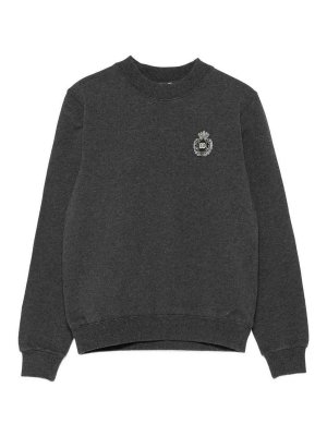 DOLCE & GABBANA: crew necks - Crest Patch Crewneck Sweatshirt