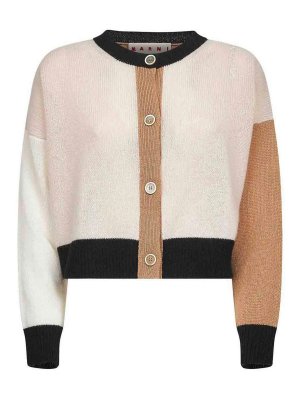 Marni: cardigans - Colour-Block Cashmere Cardigan