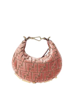 FENDI: cross body bags - Graphy Mini Hobo Bag In Ff Jacquard Velvet