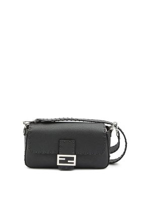 FENDI: cross body bags - Baguette Macro-Stitch Messenger Bag