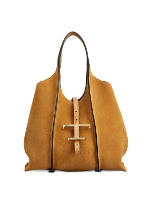TOD'S: totes bags - T Timeless Mini Shopping Bag In Suede