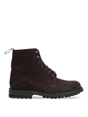 CHURCH'S: ankle boots - Brogue Details Suede Ankle Boots