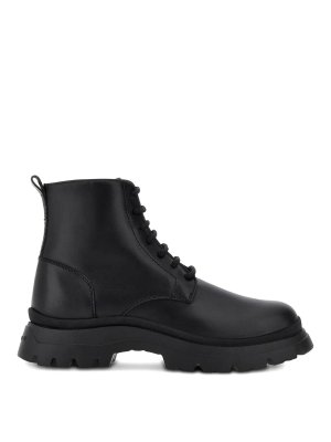 HOGAN: boots - H692 Lace-Up Leather Boots With Zip