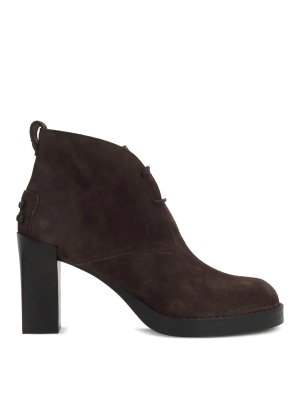 TOD'S: ankle boots - Lace-Up Suede Ankle Boots