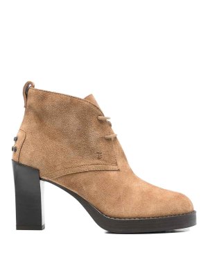 TOD'S: ankle boots - Lace-Up Suede Ankle Boots