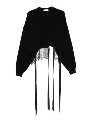 ALBERTA FERRETTI: Strickpullover mit Rundhalsausschnitt - Rundhalspullover - Schwarz