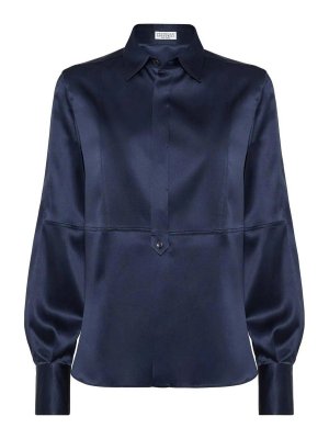 BRUNELLO CUCINELLI: shirts - Satin Shirt With Monili