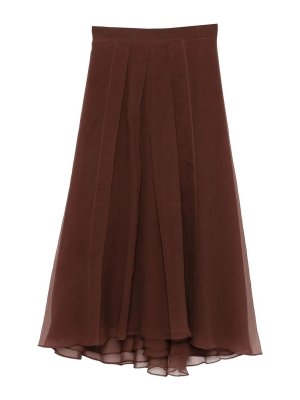BRUNELLO CUCINELLI: Faldas media pierna y semilargas - Falda Semilarga - Rojo Oscuro