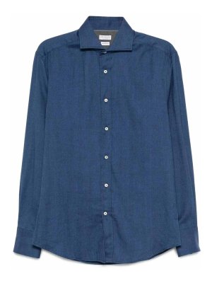 BRUNELLO CUCINELLI: shirts - Flannel Chevron Shirt