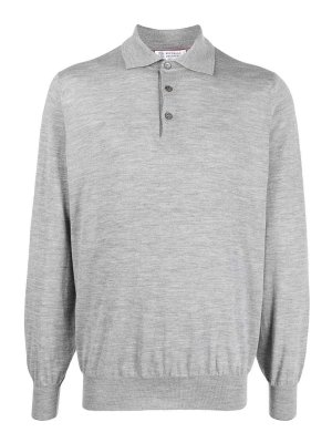 BRUNELLO CUCINELLI: Suéteres con cuello pico - Suéter Cuello Redondo - Gris