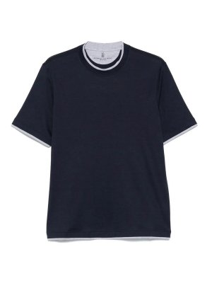 BRUNELLO CUCINELLI: T-shirts - T-Shirt - Blau
