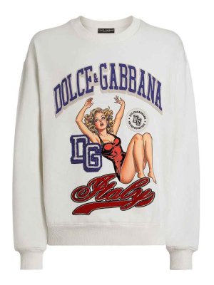 DOLCE & GABBANA: Sweatshirts und Pullover - Sweatshirt - Weiß