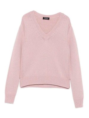 DONDUP: Col en V - Pull À Col V - Rose Foncé