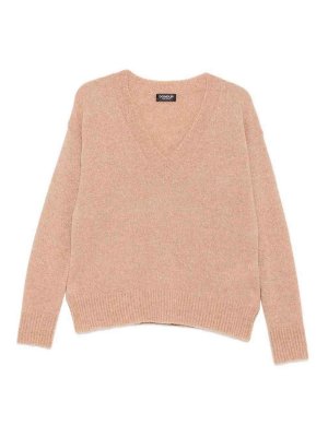 DONDUP: Col en V - Pull À Col V - Taupe
