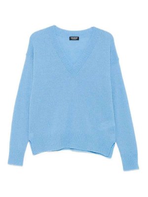 DONDUP: Col en V - Pull À Col V - Bleu Clair
