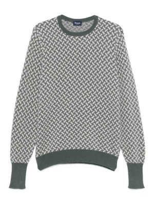 DRUMOHR: Suéteres con cuello pico - Suéter Cuello Redondo - Verde