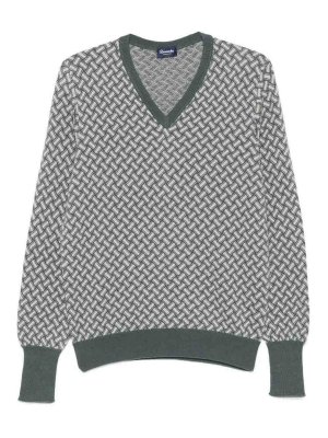 DRUMOHR: Suéteres con cuello pico - Suéter Cuello Redondo - Verde