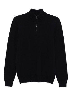 DRUMOHR: crew necks - Long Sleeve Mock-Neck Zip Sweater