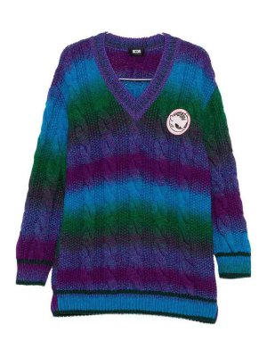 GCDS: Suéteres con cuello pico - Suéter Cuello Redondo - Azul