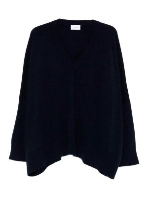 MALO: Strickpullover mit V-Ausschnitt - V-Pullover - Blau