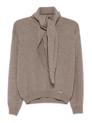 MANZONI24: crew necks - Crew-Neck Sweater With Scarf