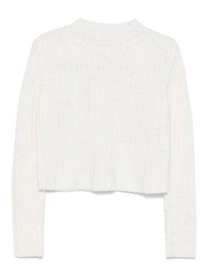 Max Mara: Strickpullover mit Rundhalsausschnitt - Rundhalspullover - Beige