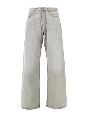 Palm Angels: bootcut jeans - `Curved Logo` Loose Jeans