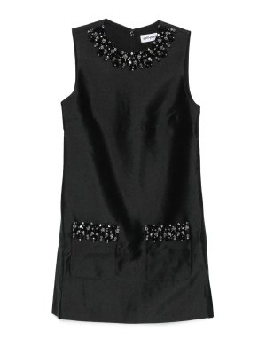 Self Portrait: short dresses - Taffeta Embellished Trim Mini Dress