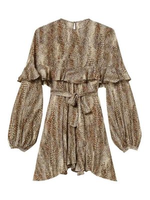 TWINSET: Robe longueur genou - Robe Au Genou - Marron
