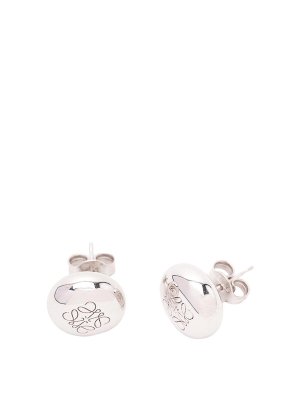 LOEWE: Earrings - `Anagram Pebble` Stud Earrings