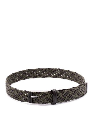 Anderson's: belts - Woven Cotton And Leather Belt
