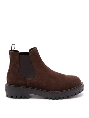 PRADA: boots - Suede chelsea boots