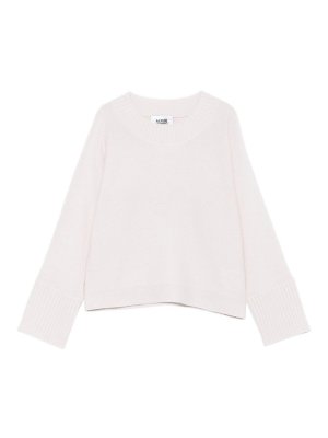 ALPHA STUDIO: crew necks - White Cashmere And Wool Sweater