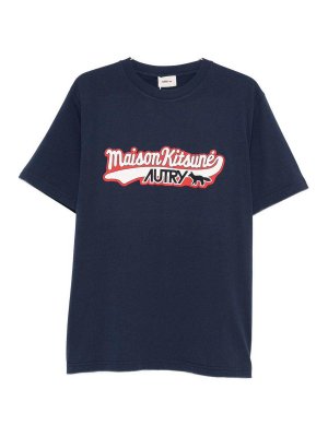 AUTRY: t-shirts - Short-Sleeved Blue T-Shirt