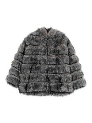 BETTA CORRADI: Fur & Shearling Coats - Oversized Gray Faux Fur Jacket