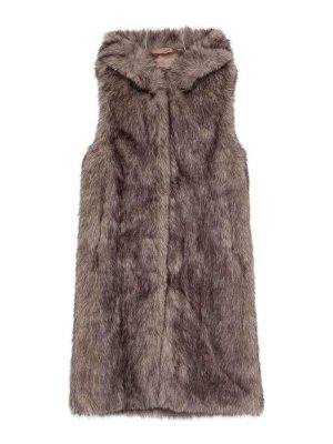 BETTA CORRADI: maglieria gilet - Giubbotto di pelliccia in finto marrone