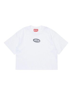 DIESEL: t-shirt - Maglietta di cotone bianco a maniche corte