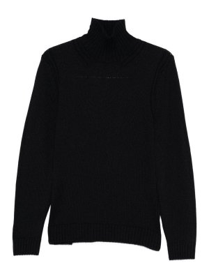 DONDUP: Turtlenecks & Polo necks - Blue Wool Turtleneck Sweater