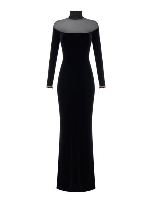 ELISABETTA FRANCHI: Turtlenecks & Polo necks - Long Velvet Dress