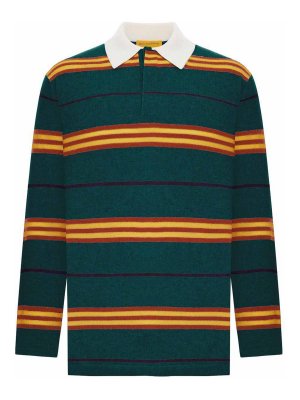 GUEST IN RESIDENCE: polo shirts - Long-Sleeved Striped Polo Shirt
