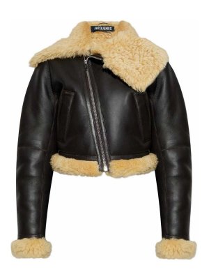 JACQUEMUS: Lederjacken - Blazer - Braun