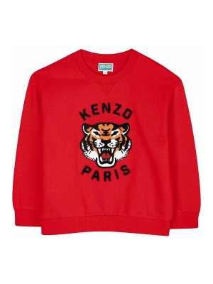 KENZO: crew necks - Crewneck Sweatshirt With Tiger