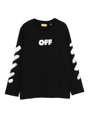 OFF-WHITE: t-shirts - Printed Long-Sleeve T-Shirt