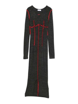 OFF-WHITE: ニーレングスドレス - 膝丈ドレス - 赤