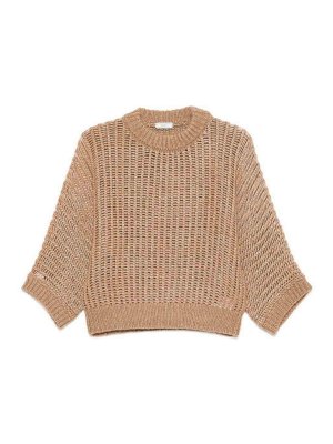 PESERICO: Strickpullover mit Rundhalsausschnitt - Rundhalspullover - Beige