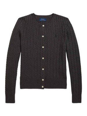 POLO RALPH LAUREN: cardigans - Cable-Knit Cardigan With Logo