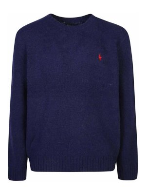 POLO RALPH LAUREN: Strickpullover mit Rundhalsausschnitt - Rundhalspullover - Blau