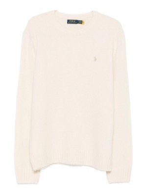 POLO RALPH LAUREN: Strickpullover mit Rundhalsausschnitt - Rundhalspullover - Beige