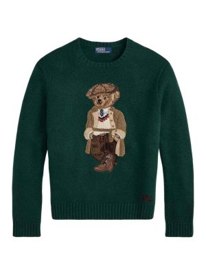 POLO RALPH LAUREN: Strickpullover mit Rundhalsausschnitt - Rundhalspullover - Grün