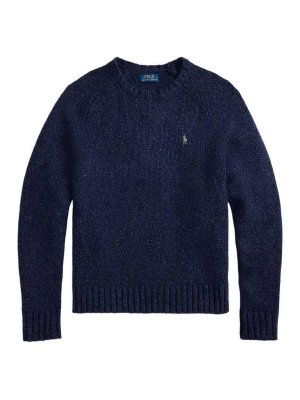 POLO RALPH LAUREN: Strickpullover mit Rundhalsausschnitt - Rundhalspullover - Blau
